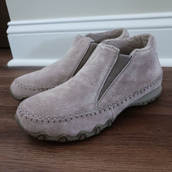 Skechers Shoes Womens 10 Relaxed Fit Bikers Navajo Slip On Booties 49403 Taupe - Picture 4 of 9
